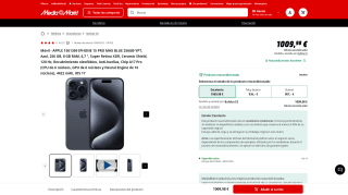 Apple iPhone 15 Pro Max de 256GB reaco por 1009,98€