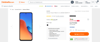 Celular Xiaomi Redmi 12 128GB 4GB RAM por $649.900