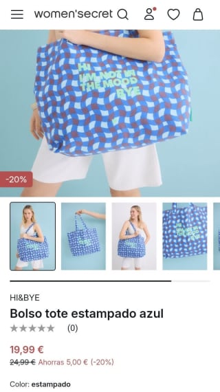 Bolso Tote estampado por 19,99€.