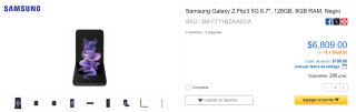 Samsung Galaxy Z Flip3 5G 6.7" 128GB por $6,809 en CyberPuerta