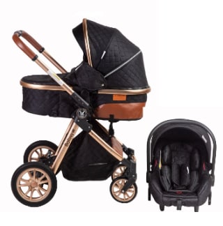 Coche bolina de Voyage con silla nido 3 en 1 negro por $179.990