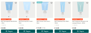 1+1 gratis op Naïf verzorgingsproducten bij Holland & Barrett