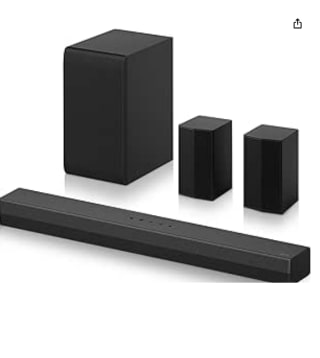 LG S40TR Barra de Sonido Inteligente, 400W Potencia por 159€