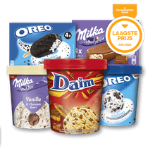 Milka, Daim of Oreo ijs voor €1,89 bij Dirk