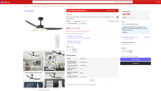 Ventilador Parrot Uncle de Techo con Luz Control Remoto Silencioso 24W LED Ajustable en Longitud por solo 95,99€