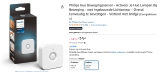 Philips Hue Motion Sensor EU voor €29,49 bij Amazon