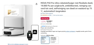 Mova P50 Pro Ultra robostofzuiger met dweilfunctie voor €699 met Amazon Prime