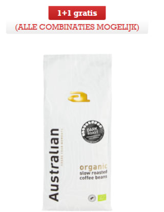 Australian koffiebonen kilozakken 1+1 gratis bij Sligro
