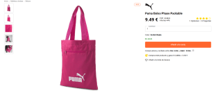 Bolsa tote de la marca Puma por 9,49€