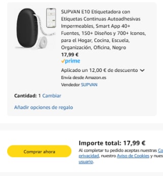 Etiquetadora de etiquetas adhesivas SUPVAN Negro por 17,99€