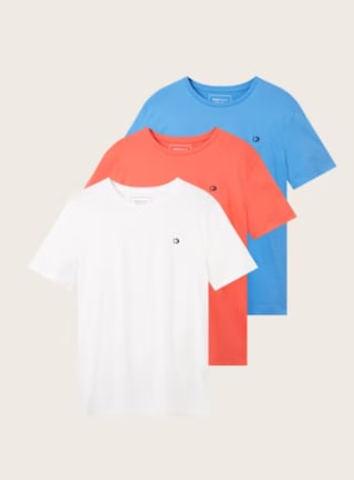 TOM TAILOR Denim Basic T-shirt 3- pack voor €17,99 bij Tom-tailor