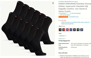 6 Pack Bamboo Viscose Sokken voor €21,95 bij Amazon