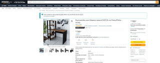 Escrivaninha com Estante Lateral da Artely - R$ 199,02