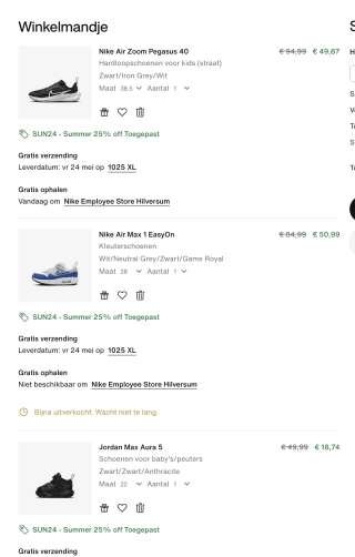 25% korting op ALLES bij Nike met de kortingscode