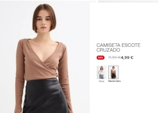 Camiseta de Escote Cruzado de Mujer por 4.99€