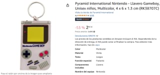 Mítico Llavero Gameboy por 2,81€
