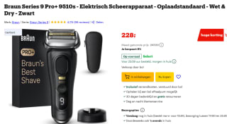 Braun Shaver Series 9 - 9510s wet&dry voor €198 na cashback bij Bol.