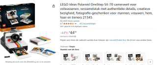 LEGO Ideas - Polaroid OneStep SX-70 Camera voor €44,99 bij Amazon
