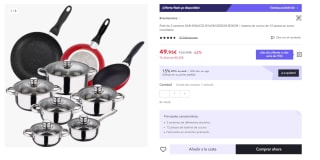 Pack De 3 Sartenes San Ignacio Ø16cm Ø20cm Ø24cm + Batería De Cocina De 12 Piezas En Acero Inoxidable por 34,96€.