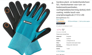 GARDENA Plant- en bodem Tuinhandschoenen - Maat L voor €5,87 bij Amazon