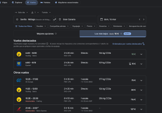 Vuelos Ida y vuelta Málaga - Gran Canarias desde 10€