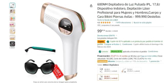 Depiladora de Luz Pulsada IPL por solo 29.99€