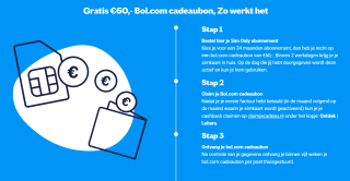 2 jaar Lebara Sim Only + gratis Bol. bon t.w.v. €60 voor €84 in totaal