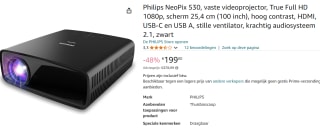 Philips NeoPix 530 (NPX530/INT) - 100 inch Full-HD projector voor €199 bij Amazon