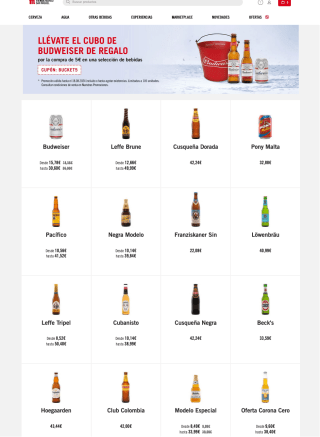 Cubitera de Budweiser Gratis por compra de 5€ en Mahou