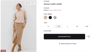 Jersey de cuello vuelto para Mujer Cortefiel por 19.99€
