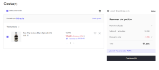 Botella de 1L de Ron Kraken Black Spiced por 11.6€