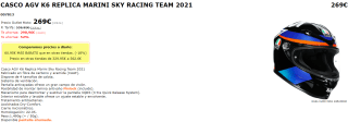 Casco de Moto AGV K6 Replica Marini Sky Racing Team 2021 por 269€