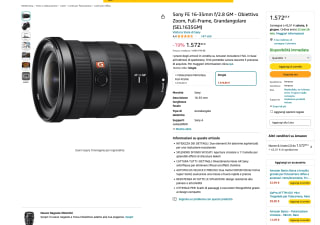 Sony FE 16-35mm f/2.8 GM Full-Frame Gran Angular Zoom por 1,559€