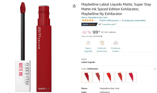 Labial Matte Maybelline Exhilarator a $99.90 en Amazon