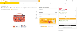 Bolsa isotérmica marca Milan por sólo 3,48€(portes gratis socios) color naranja o rosa