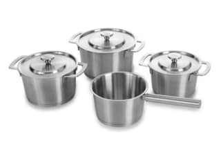 COMBEKK Sous-Chef 4-delige RVS Pannenset - gerecycled aluminium voor €53,51 bij iBOOD