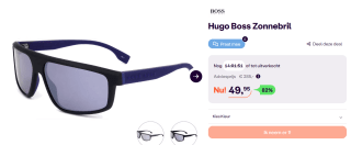 Hugo Boss zonnebril voor €49,95 bij Ibood