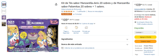 Kit 20 Sobres Té Manzanilla-Anís y 20 Palomitas + Salero $109 | Amazon