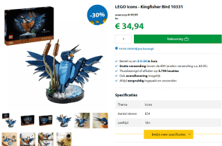 Lego Icons IJsvogel (10331) voor €34,94 bij Goodbricks