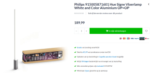 Philips Hue Signe Vloerlamp White and Color Aluminium voor €189,99 bij Dedomoticastore