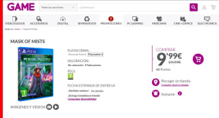 videojuego Mask of Mists PlayStation 4 por 9,99€