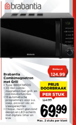 Brabantia Combi magnetron BBEK1145DG voor €69,99 bij Vomar