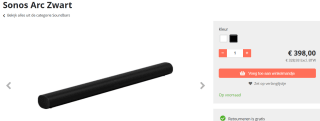 Sonos Arc Zwart soundbar voor €398 bij Electrocentrum