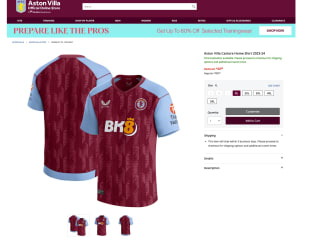 Camiseta Aston Villa Castore Home Shirt 2023-24 por 44€
