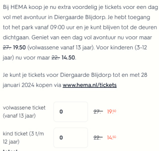 Blijdorp dagtickets vanaf €14,5 via de Hema