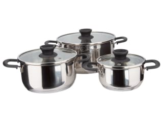 ERNESTO RVS pannenset 3-delig voor €29,99in de Lidl webshop