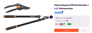 Fiskars Bypass P26 Snoeischaar + L11 Takkenschaar voor €19,95 bij iBOOD