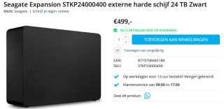 Seagate Expansion Desktop Drive 24TB Zwart voor €499 bij Mymediacenter