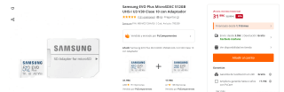 Samsung EVO Plus MicroSDXC 512GB con Adaptador por 31,99€