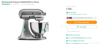 KitchenAid 5KSM95PSECU Keukenmachine voor €369 bij Artandcraft